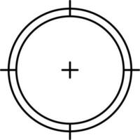 Black Outline Target Point Icon Or Symbol. vector