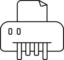 Paper Shredder Machine Icon In Line Art. vector