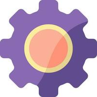 Colorful Cogwheel Icon In Flat Style. vector