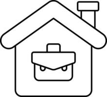 Work From Home Line Art Icon Or Symbol. vector