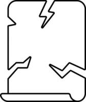 Torn Paper Or Sheet Icon In Black Line Art. vector