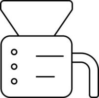 Black Line Art Garbage Crusher Machine Icon. vector