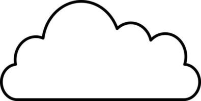 Black Outline Illustration Of Cloud Icon. vector