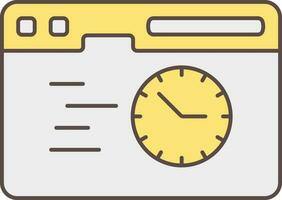 Grey And Yellow Speedometer Web Page Flat Icon. vector