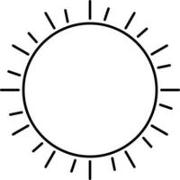 Black Line Art Illustration Of Sunburst Icon. vector