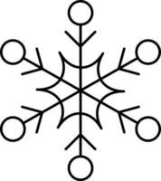 Isolated Snowflake Black Thin Linear Icon. vector