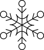 Isolated Snowflake Black Thin Linear Icon. vector