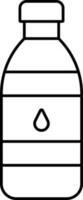 Isolated Water Bottle Icon In Thin Line Art. vector