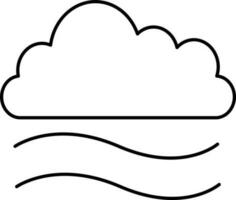 Wave Cloud Icon Or Symbol In Linear Style. vector