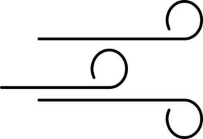negro Delgado lineal estilo de Ventoso icono. vector