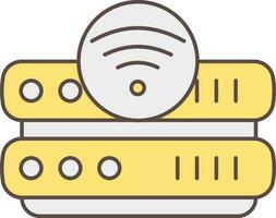 Grey And Yellow Wifi Server Icon Or Symbol. vector