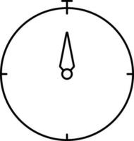 Black Linear Style Compass Icon. vector