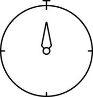 Black Linear Style Compass Icon. vector