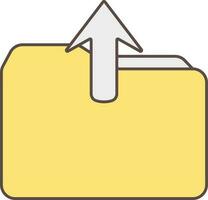 Upload Folder Icon In Grey And Yellow Color. vector