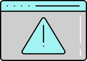 Warning Message Page Grey And Turquoise Icon. vector