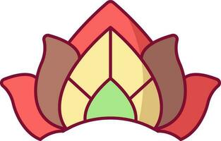 Colorful Lotus Stage Flat Icon Or Symbol. vector