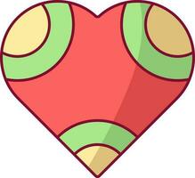 Beautiful Heart Shape Colorful Icon In Flat Style. vector