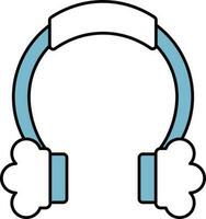 Isolated Woolen Earmuffs Icon In Blue And White Color. vector