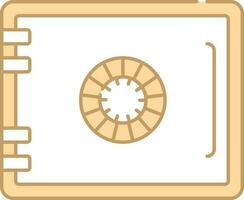 Peach And White Vault Safe Flat Icon. vector