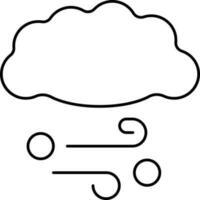 Blizzard Weather Line Art Icon Or Symbol. vector