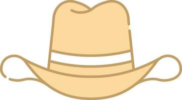 Flat Illustration Of Peach Cowboy Hat Icon. vector