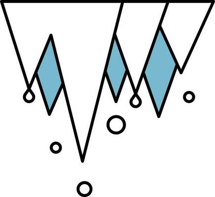 Dripping Icicle Blue And White Icon.