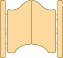 Flat Wild Double Door Icon In Peach Color. vector
