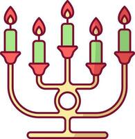 ardiente candelabro vistoso icono en plano estilo. vector