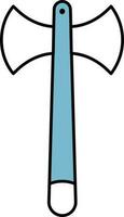 Blue And White Double Blade Axe Icon Or Symbol. vector