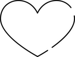 Isolated Heart Icon In Black Outline. vector