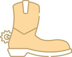 Flat Saw Shoes Icon In Peach And White Color. vector