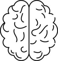 Isolated Brain Icon In Stroke Style. vector