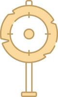 Wooden Circular Target Stand Icon In Peach And White Color. vector