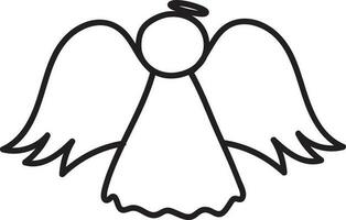 Cartoon Angel Character Icon In Linear Style. vector