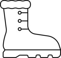 Isolated Furry Boot Icon In Line Art. vector