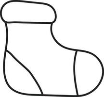 Black Thin Line Art Of Socks Icon. vector