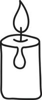 Isolated Burning Candle Thin Linear Icon. vector