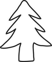 Isolated Christmas Tree Icon In Linear Style. vector