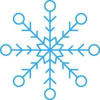 Blue And White Snowflake Icon In Flat Style. vector