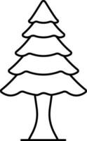 Isolated Pine Tree Icon In Line Art. vector