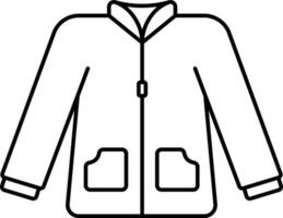 Black Line Art Illustration Of Sweater Or Jacket Icon. vector