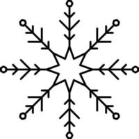 Linear Style Snowflake Icon Or Symbol. vector