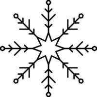 Linear Style Snowflake Icon Or Symbol. vector