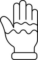 Wavy Print Gloves Icon In Black Outline. vector