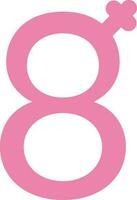 Eight Number Female Symbol Icon In Flat Style. vector