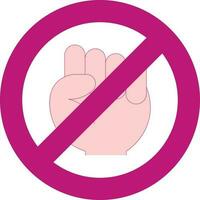 No Hit Symbol Or Icon In Pink Color. vector