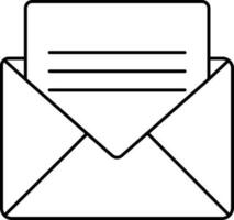 Blank Card With Envelope Icon In Black Stroke. vector