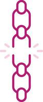 Broken Chain Fat Icon In Pink Color. vector