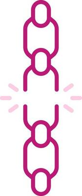 Broken Chain Fat Icon In Pink Color.