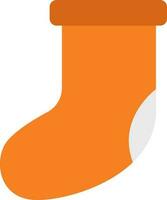 Isolated Orange Socks Icon In Flat Style. vector